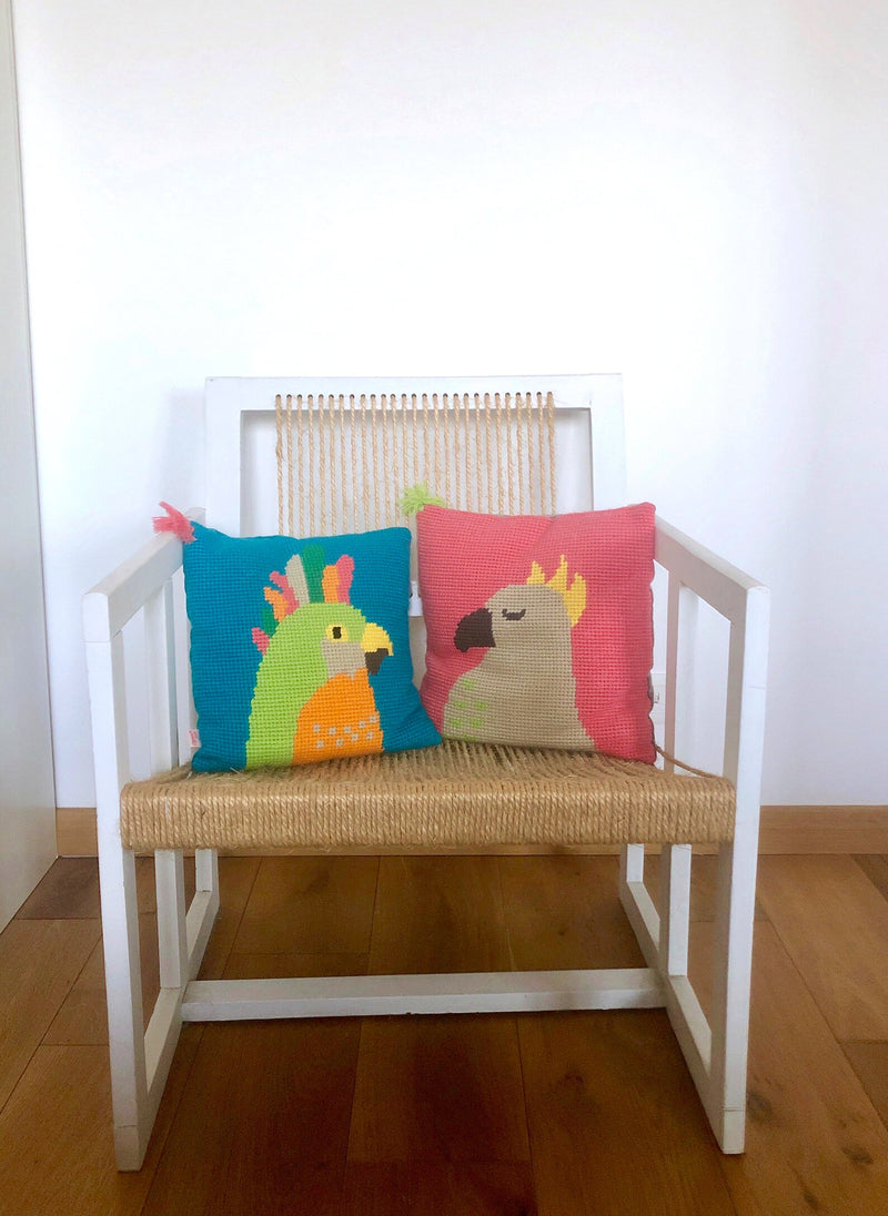 Handmade Tapestry Cushion/Parrot