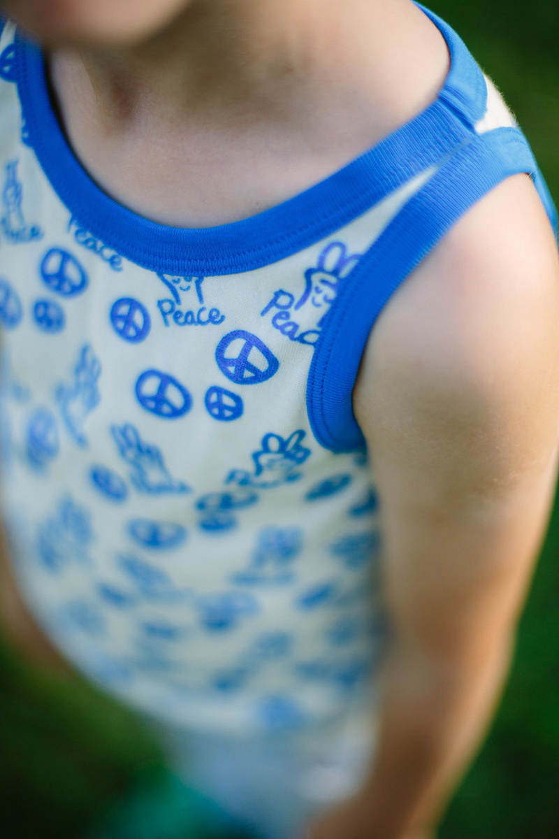 TOKOYO All over printed Tootsa Tots Vest Top/Bright Blue