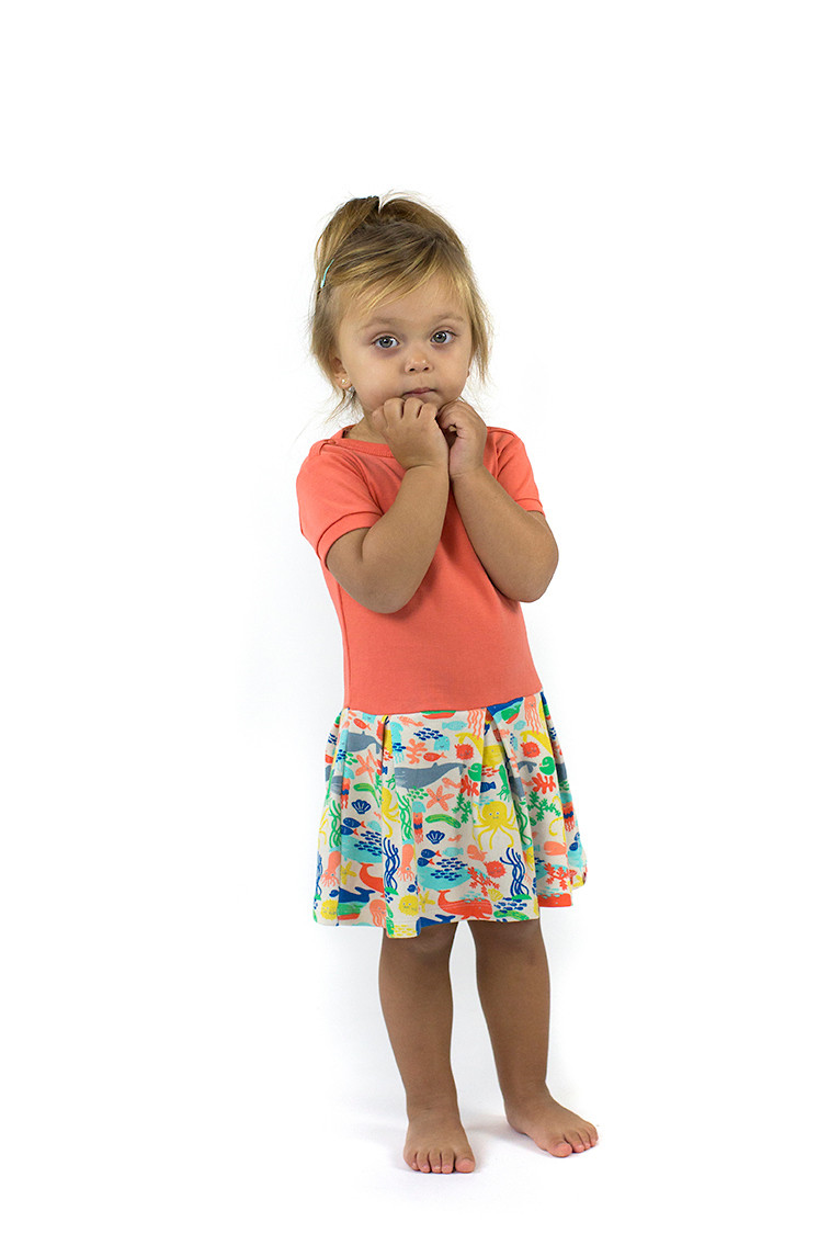 KIRRA Tots Organic Cotton Jersey Dress/Multicoloured (Under The Sea)