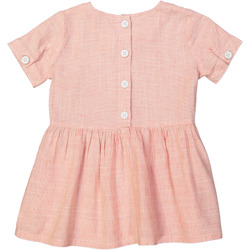 YOKOHAMA Linen & Cotton Smock Dress/Coral