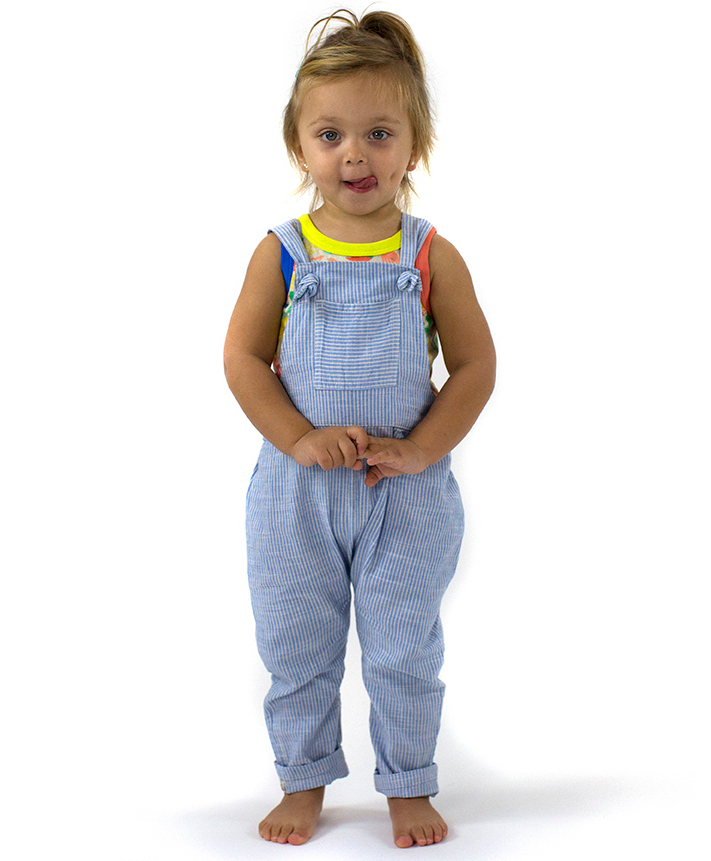 KOBE Baby Linen & Cotton Overalls/Periwinkle