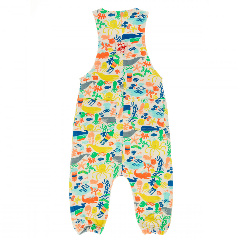 ANCHOR POINT Tots Organic Cotton Jersey Dungarees/Multicoloured (Under The Sea)