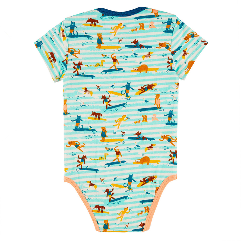 COCONUTS Tots Organic Cotton Body/Aruba Blue (Surfers Stripe)