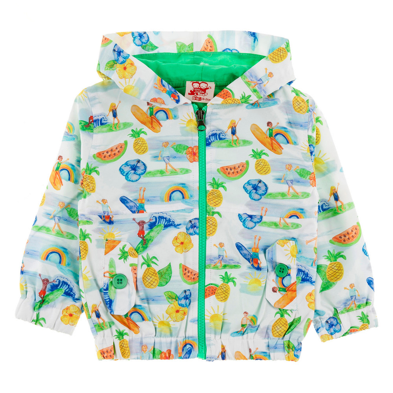 MAUI Veste imperméable imprimée Tootsa Bébé /Blanc (Hawaïen)