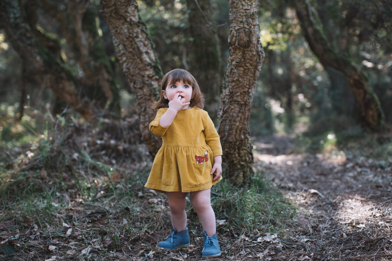 CLASSIC BABY UNISEX CORDUROY SMOCK DRESS/Mustard