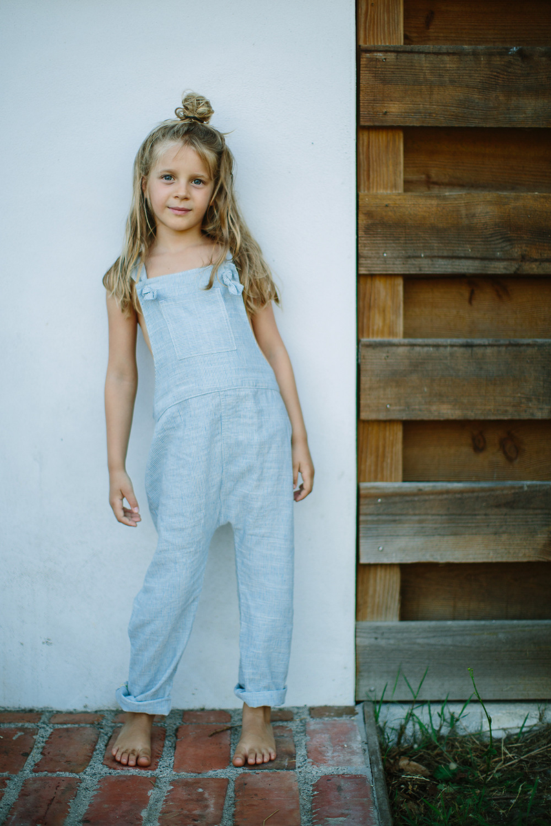 KOBE Linen & Cotton Overalls/Periwinkle