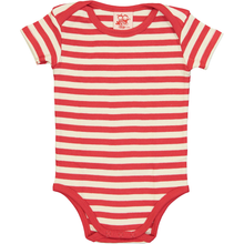 Load image into Gallery viewer, ESSENTIAL Baby Unisex Striped Organic Cotton Bodies (Pack of 4)/Navy, Bright Red, Sun, Teal
