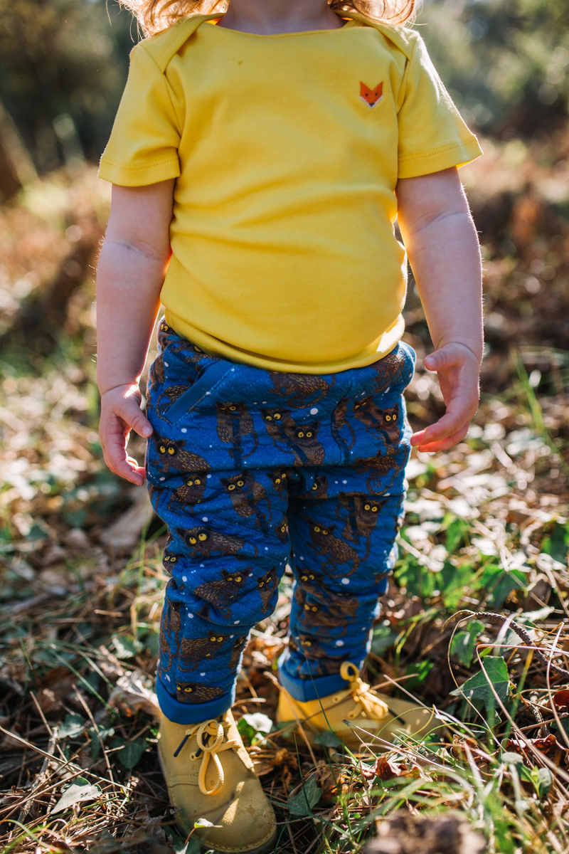 BUSH BABY Organic Cotton Baby Unisex Quilted Trousers/Federal Blue