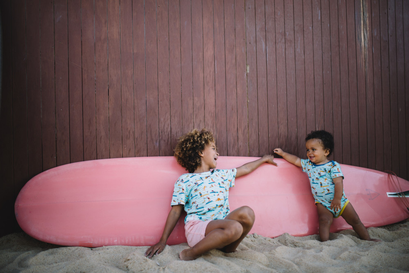 COCONUTS Body en coton bio Tootsa bébé/Bleu (Rayures Surfeurs)