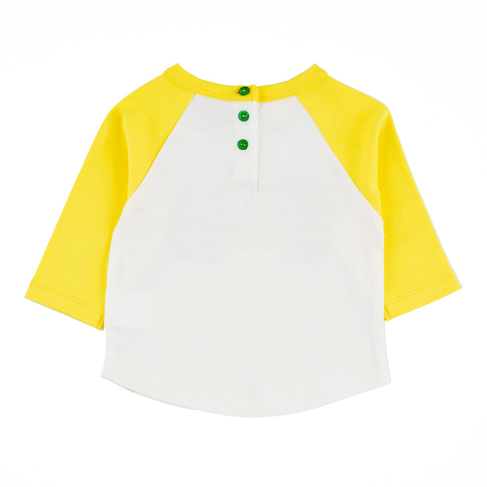 BUNDORAN Tots Organic Cotton Raglan Sleeve T-shirt/Sun Yellow (School Bus)