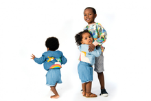 Load image into Gallery viewer, SUNRISE JACKET for Babies/Dark Denim (Birds &amp; Rainbow)
