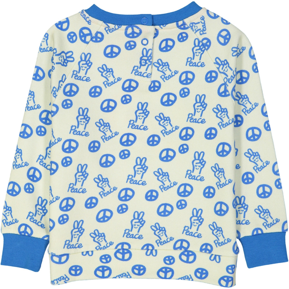 TEMAKI All over printed and embroidered Tootsa Tots sweatshirt/Bright Blue