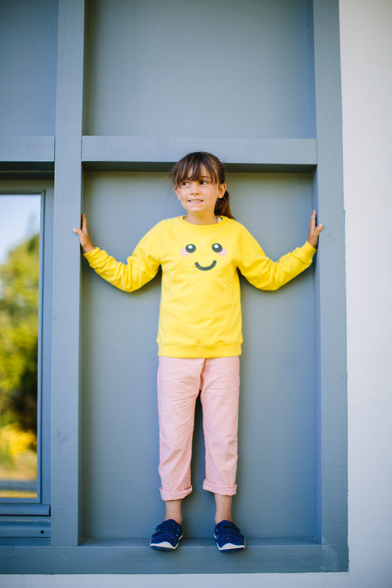 CLASSIQUE UNAGI Sweat en coton bio/Jaune soleil