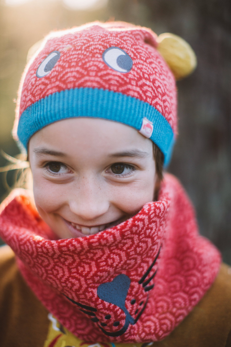 CLASSIC YUKI Knitted Hat/Coral (Origami paper)