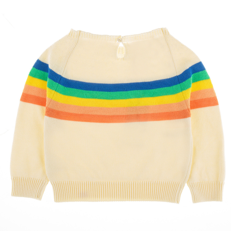 PIPELINE RAINBOW YOKE Pull maille en coton bio Tootsa bébé/Crème