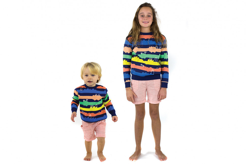 MONSTER MUSH Organic Cotton Stripe Knit Jumper/Indigo