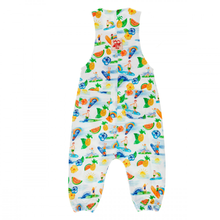 Load image into Gallery viewer, ANCHOR POINT Tots Organic Cotton Jersey Dungarees/White (Hawaiian)
