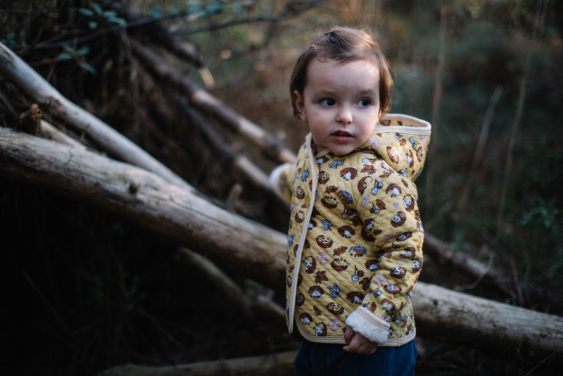 HEDGEHOG Baby Unisex Quilted Organic Cotton Hooded Sweatshirt/Mustard