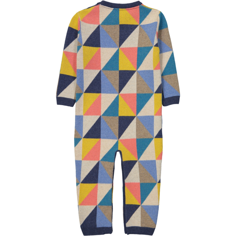 KUMIKO Tootsa Tots Knitted Romper/Multicoloured (Triangles)