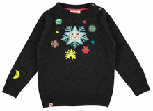 Load image into Gallery viewer, TOOTSA FOR CONRAN Baby Christmas Jumper / Charcoal (Snowflakes)
