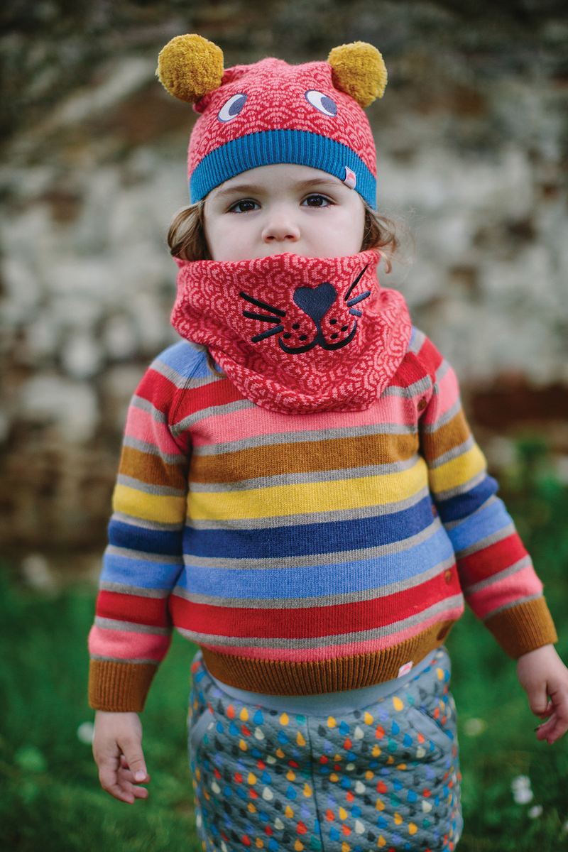 CLASSIC YUKI Knitted Hat/Coral (Origami paper)