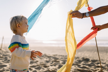 Load image into Gallery viewer, PIPELINE RAINBOW YOKE Tots Organic Cotton Knit Jumper/Cream
