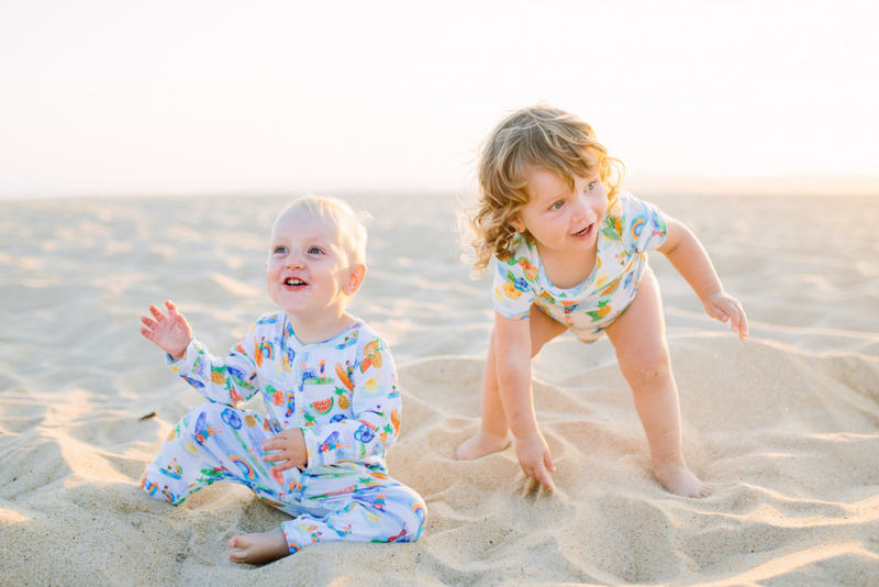 RINCON Tots Organic Cotton Romper/White (Hawaiian)