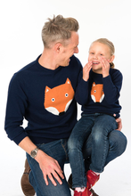 Load image into Gallery viewer, CLASSIC FOX Adult Sized Jacquard Knit Jumper/Deep Blue
