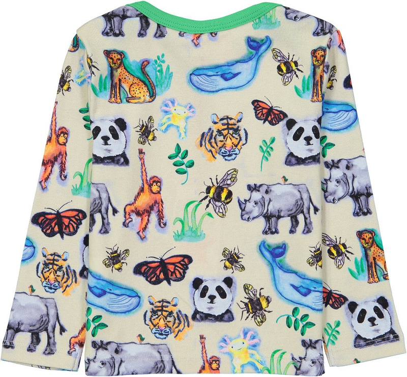 PANDA Baby Unisex Organic Cotton Long Sleeve T-Shirt/Creme