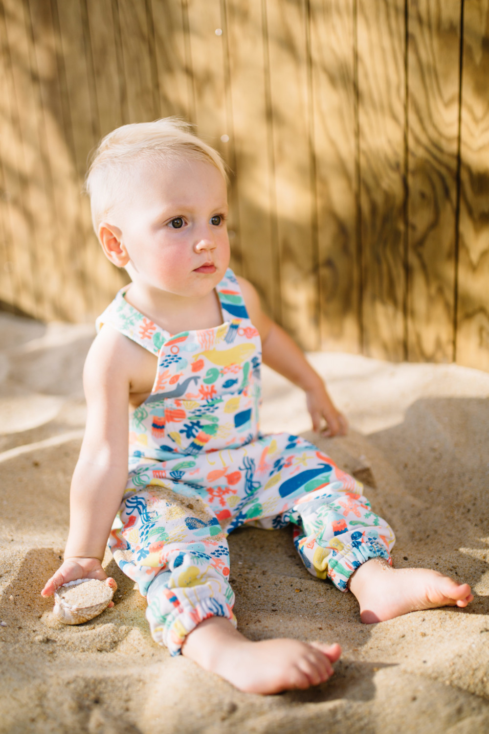 ANCHOR POINT Tots Organic Cotton Jersey Dungarees/Multicoloured (Under The Sea)