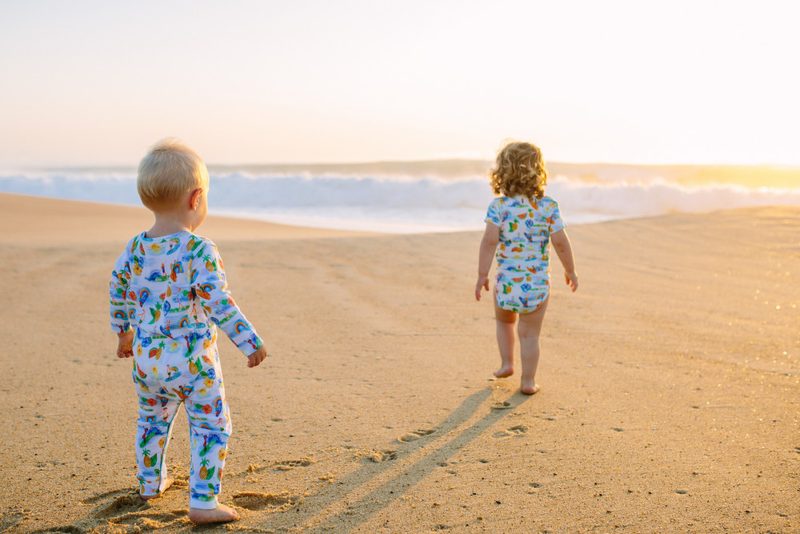 RINCON Tots Organic Cotton Romper/White (Hawaiian)