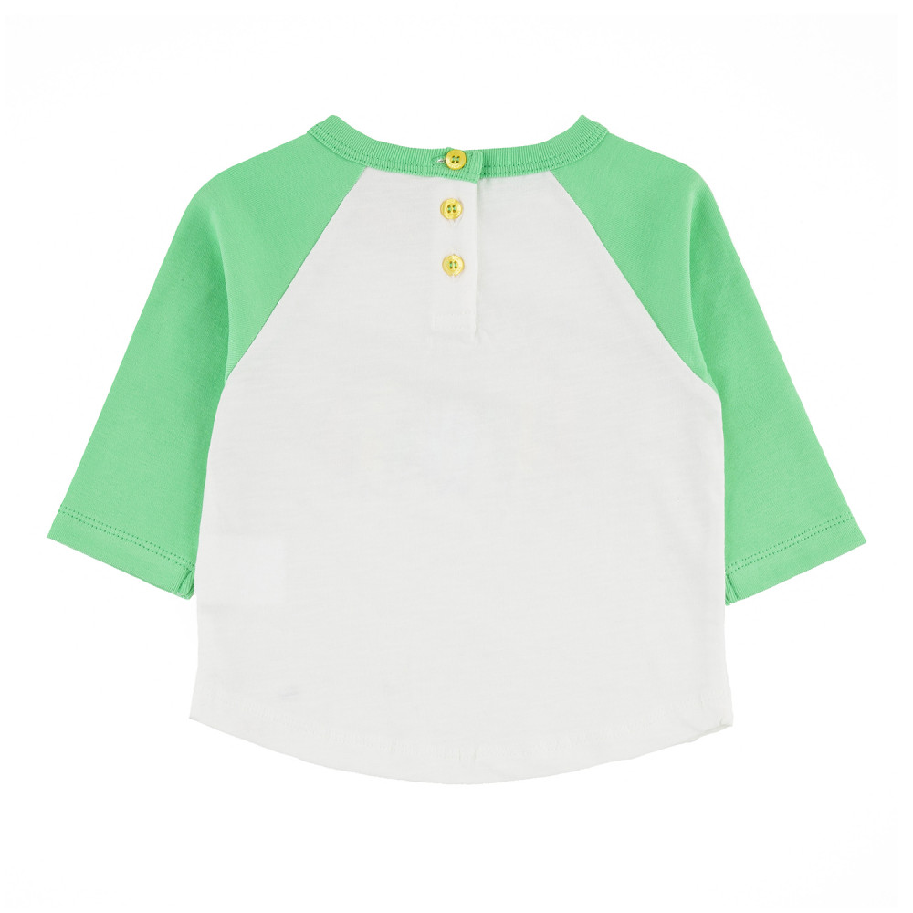BUNDORAN Tots Organic Cotton Raglan Sleeve T-shirt/Apple Green (SAS)