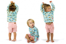 Load image into Gallery viewer, SHAKO Tots Linen &amp; Cotton Shorts with Removable Bib/Coral
