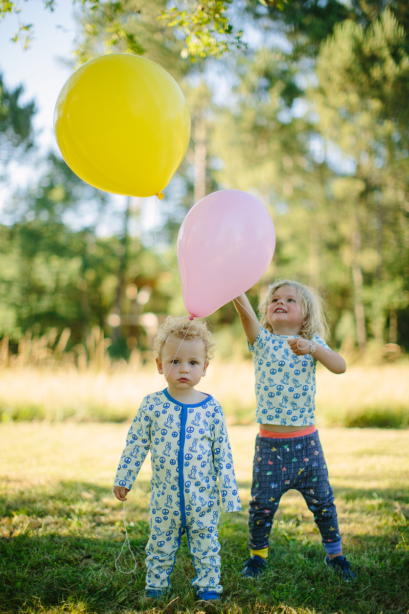 POKETTO All over printed Tootsa Tots romper/Bright Blue