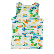 Load image into Gallery viewer, TRESTLES Tots Organic Cotton Printed Vest Top/White (Hawaiian)
