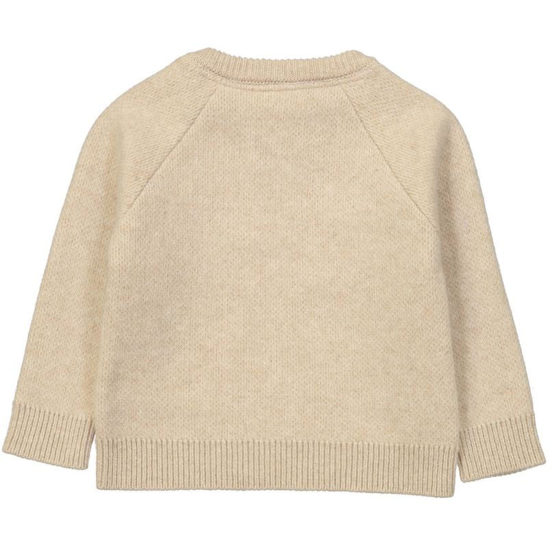 YUJO Baby Knitted & Embroidered Jumper/Cream (Peace & love)