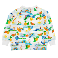 Load image into Gallery viewer, SUPERTUBES Tots Organic Cotton Printed Sweatshirt/White (Hawaiian)
