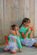 Load image into Gallery viewer, BUNDORAN Tots Organic Cotton Raglan Sleeve T-shirt/Apple Green (SAS)
