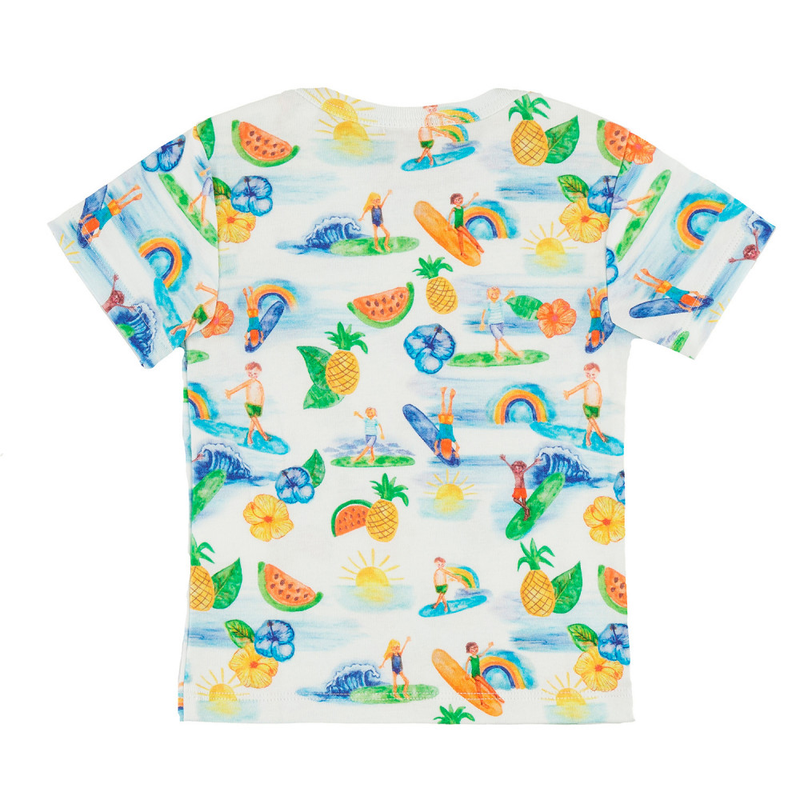 ULUWATU T-shirt en coton bio Tootsa bébé/Blanc (Hawaïen)