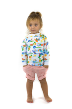 Load image into Gallery viewer, SUPERTUBES Tots Organic Cotton Printed Sweatshirt/White (Hawaiian)
