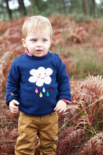 Load image into Gallery viewer, CLASSIC MORTIMERE Baby Unisex Jacquard Knit Jumper/Deep Blue
