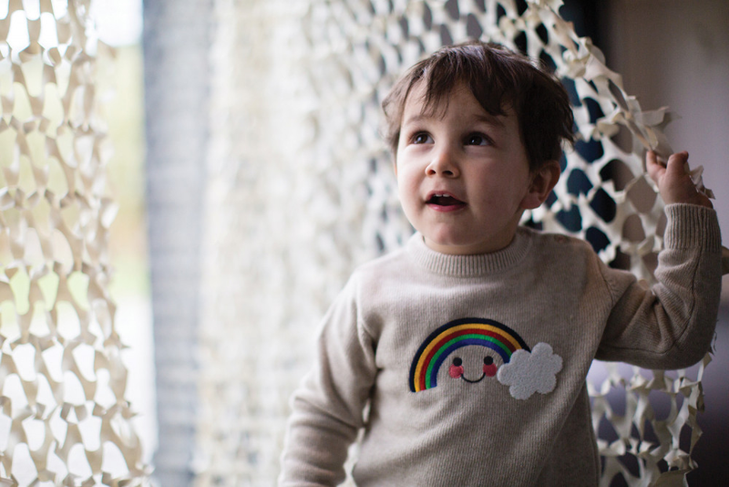 CLASSIC RAINBOW Baby Unisex Jacquard Knit Jumper/Oatmeal