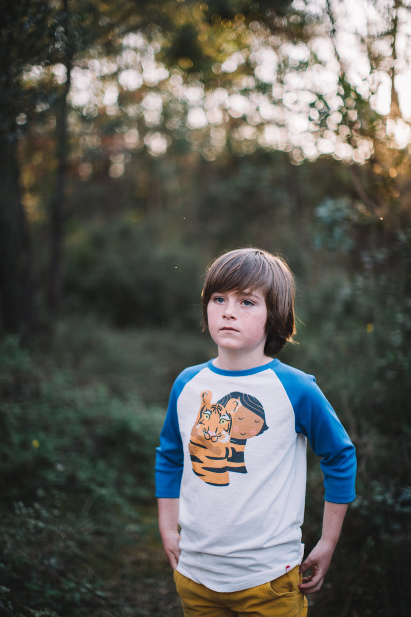 MANIS Organic Cotton Raglan Sleeve T-Shirt/Federal Blue