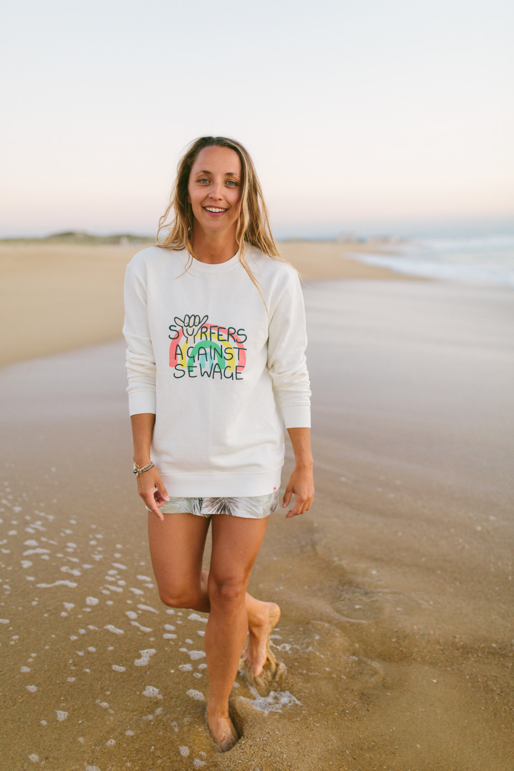 Organic Cotton Unisex Sweatshirt For Surfers Against Sewage /White