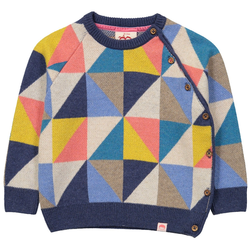 KASUMI Tootsa Tots Knit Jumper/Multicoloured (Triangles)