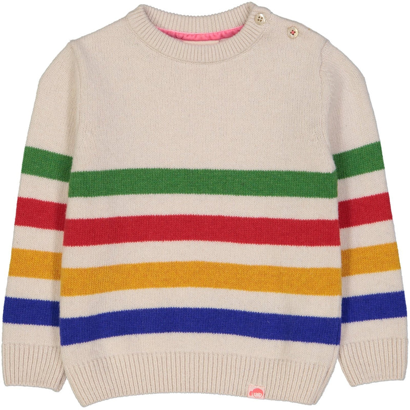 ONTARIO Striped Knit Jumper/Cream