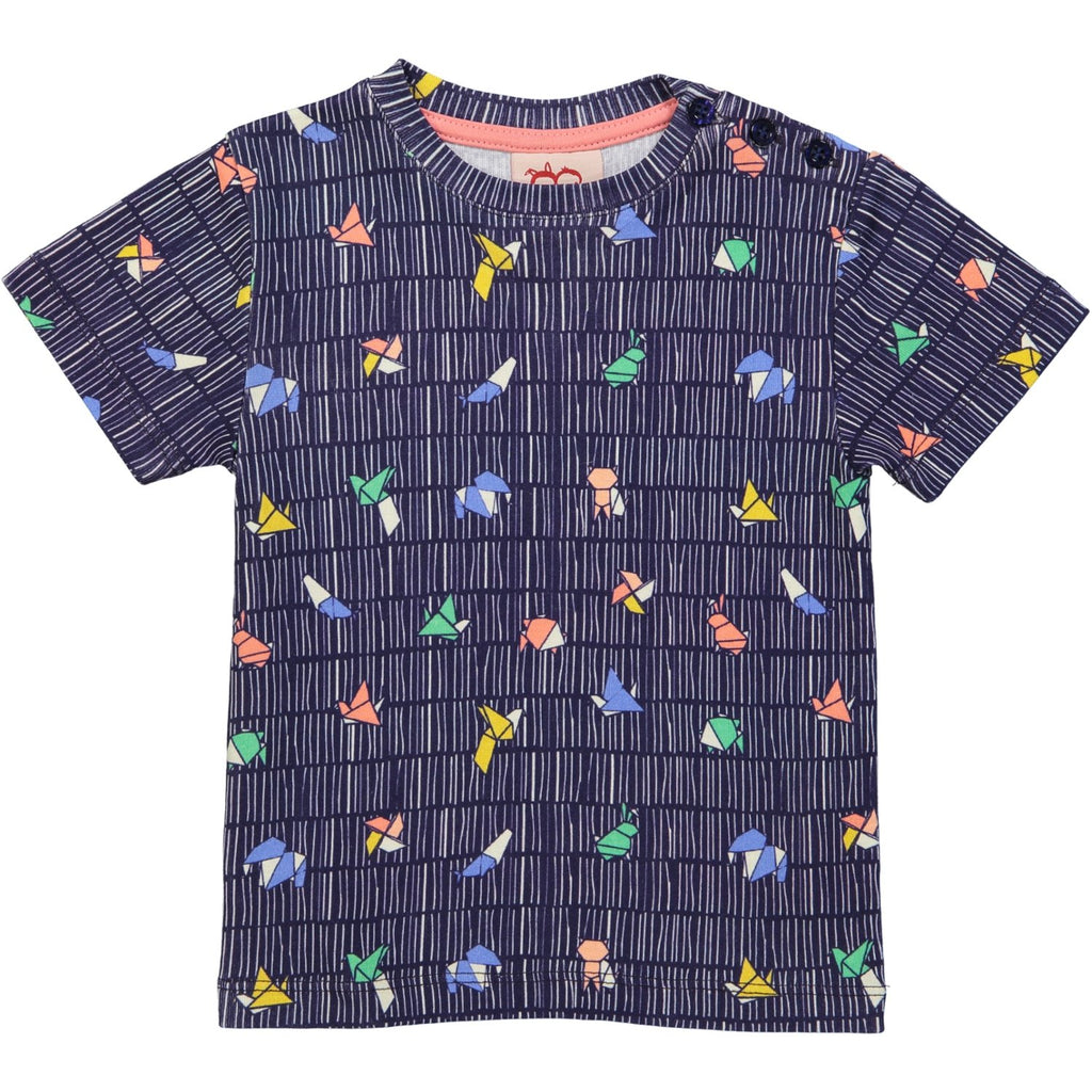 ORIGAMI All over printed Tootsa Tots T-Shirt/Navy