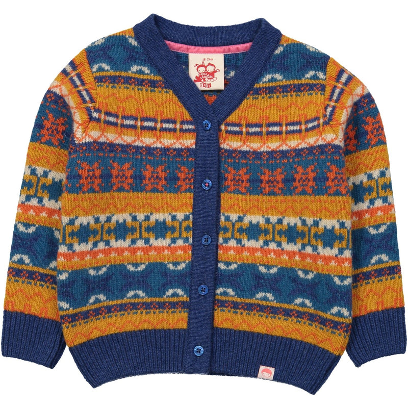 ORIZURU Tootsa Tots Fairisle Knit Cardigan/Multicoloured  