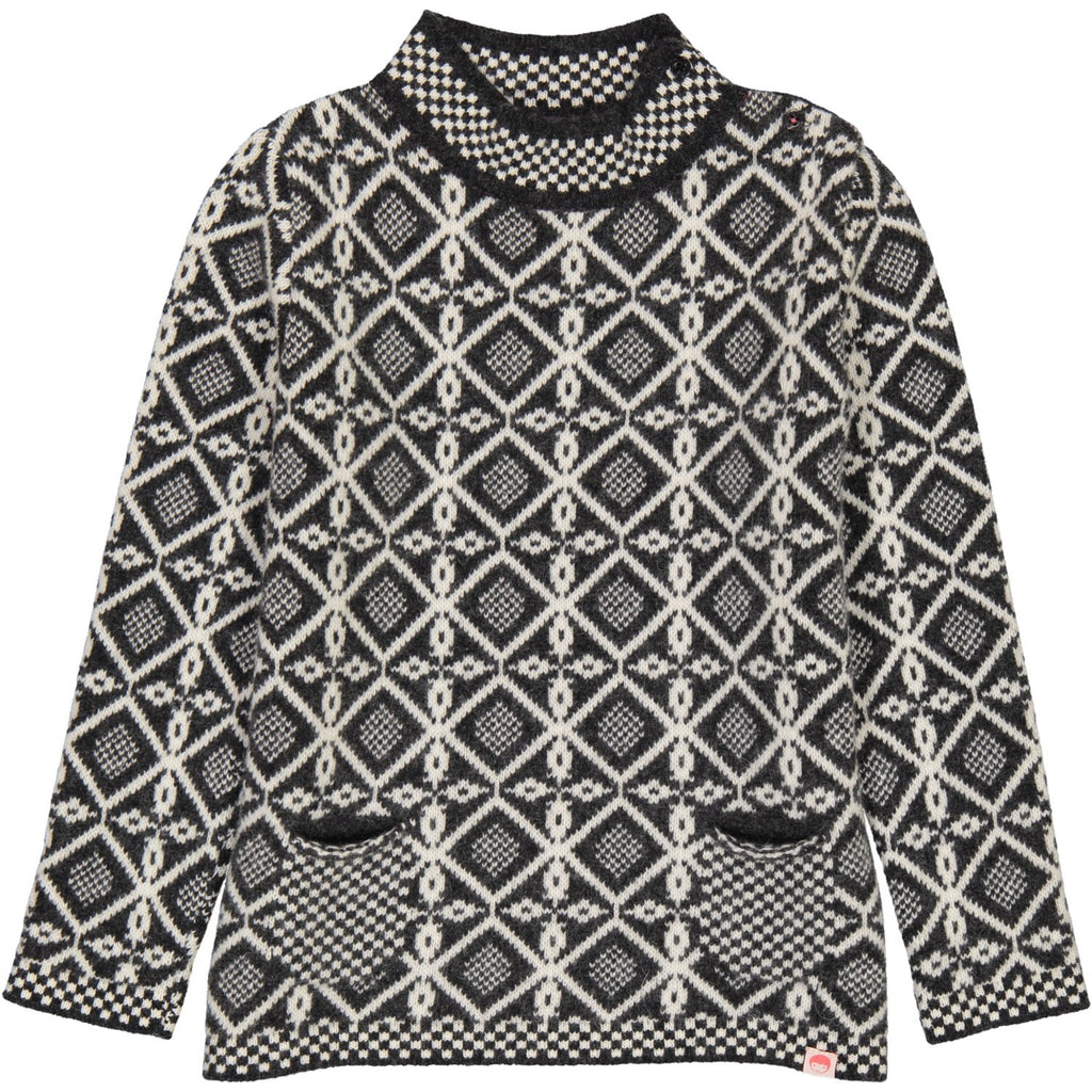OSLO Patterned Knit Jumper / Charcoal