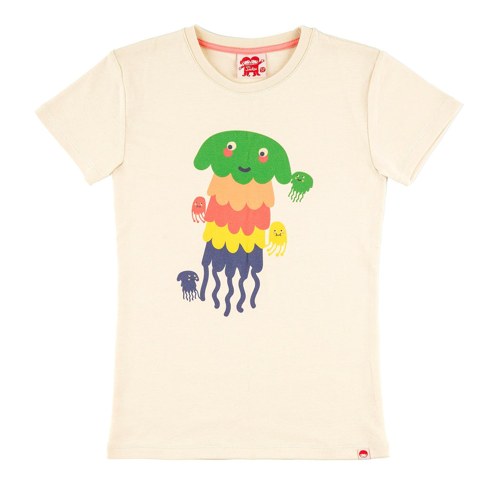 PASTA POINT Organic Cotton Slim Fit T-shirt/Cream (Jellyfish) 